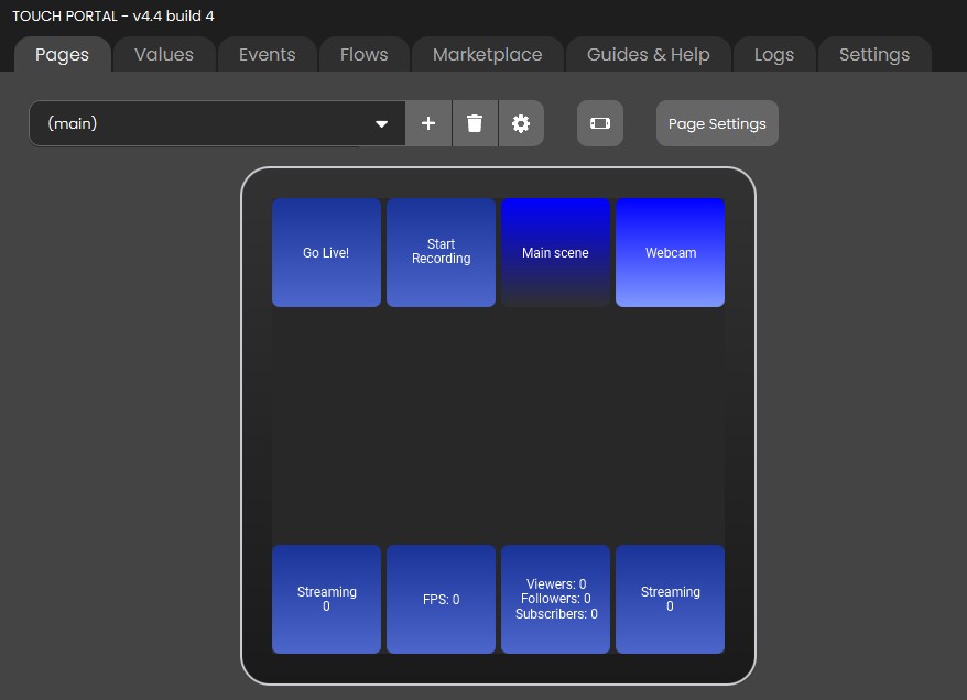 Touch portal inteface